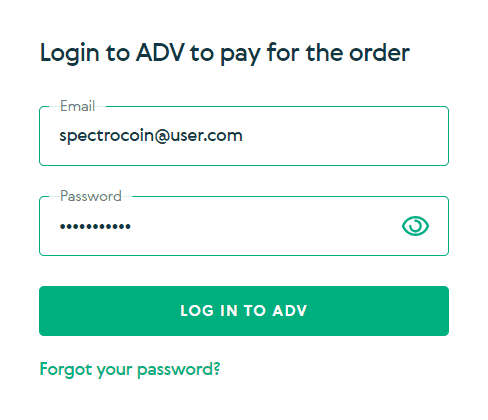Om een ​​storting te doen, logt u in op uw Advcash-account.