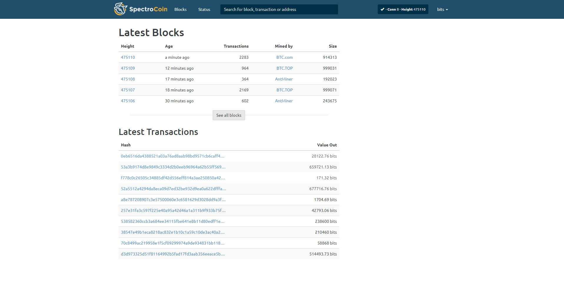 SpectroCoin bitcoin blockchain explorer