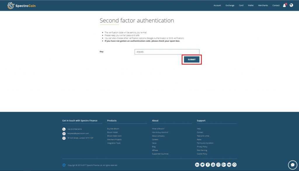 Screenshot of 2nd-factor authentication window.