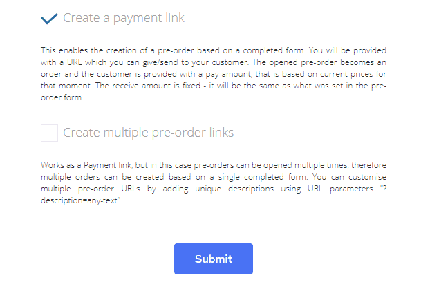 Pictures that shows payment link options